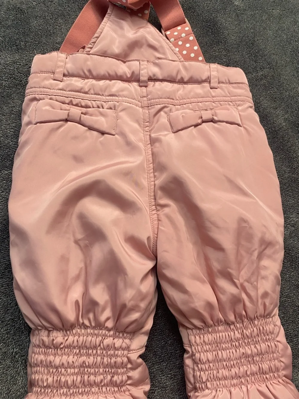 Jelispoon Boutique Dusty Pink Fleece-Lined Snow Bibs Size 120 (US 6/7) - Picture 6 of 9